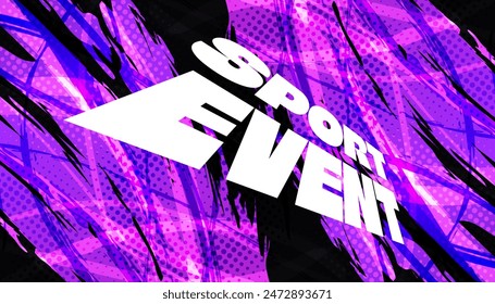 Abstract Background with Purple Gradient Brush. Grunge Sport Background for Banner or Poster Design