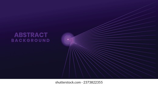 The abstract background is a purple gradient and the curved lines are purple, there is a little light in the middle