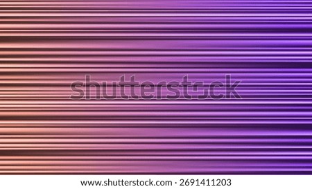 Abstract background with purple horizontal rays. Laser beam and light flare effects on dark backdrop. Fast motion glow with neon style lines. Vector illustration