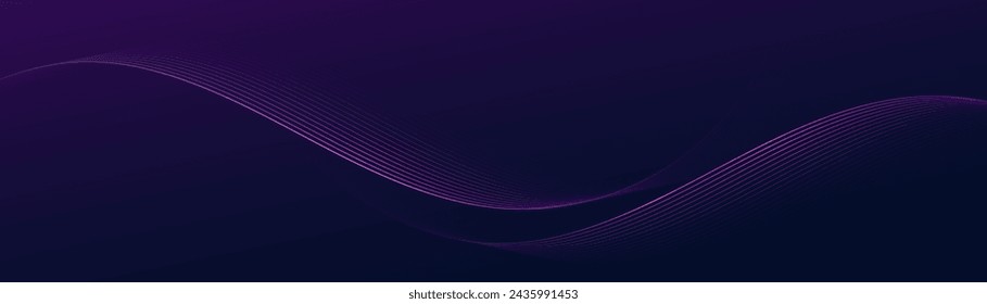 Abstract background with purple and magenta glowing wavy lines pattern. Modern minimal trendy shiny lines pattern. Vector illustration