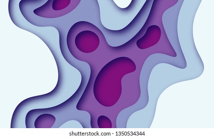 Abstract  Background with Purple Paper Cut shapes banner design. Vector illustration.
