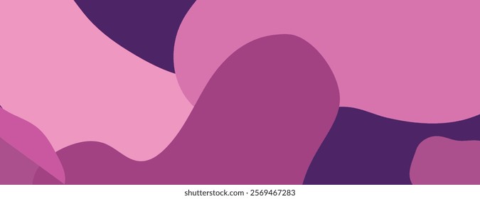 Abstract background with purple and pink colors. The background features smooth, flowing shapes and a soft texture. Purple and pink dominate. Camouflage background vector. Pink background.