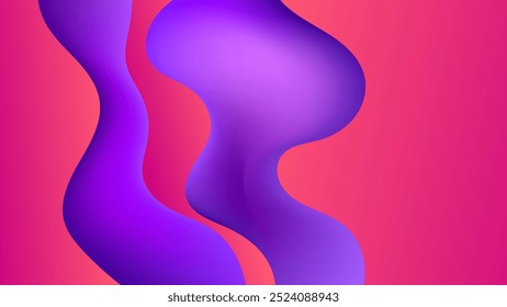 ABSTRACT BACKGROUND PURPLE PINK GRADIENT SMOOTH LIQUID COLORFUL DESIGN WITH HAND DRAWN SHAPES VECTOR TEMPLATE GOOD FOR MODERN WEBSITE, WALLPAPER, COVER DESIGN 