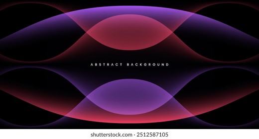 Abstract background of purple and pink waves on a black background