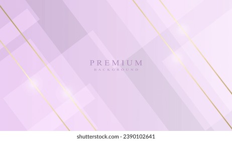 Fondo abstracto con polígonos morados y líneas doradas.