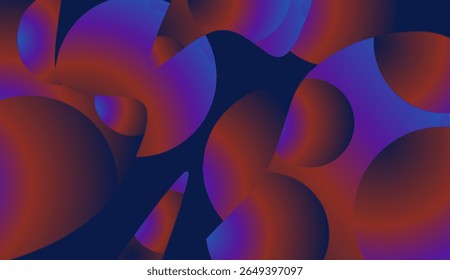 abstract background with purple and red circles on a dark blue background