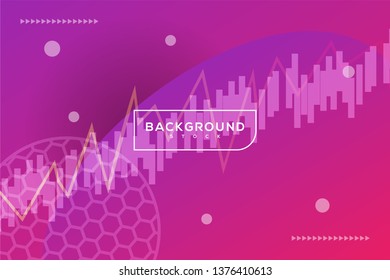abstract background with purple and red gradient, with irregular shapes and graph. suitable for background, landing page, wallpaper home screen, theme. vector eps 10