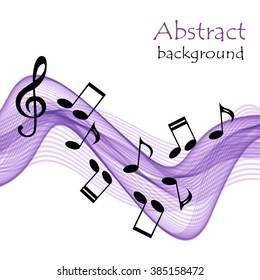 Abstract background with purple wave and stave