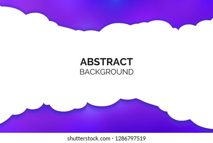 Abstract background. Purple wavy gradient. White empty centre for place inside for text. White cloud in the middle.