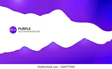 Abstract background. Purple wavy gradient. White empty centre for place inside for text. Banner template for Landing page. Use for cover presentation, website, brochure or banner.