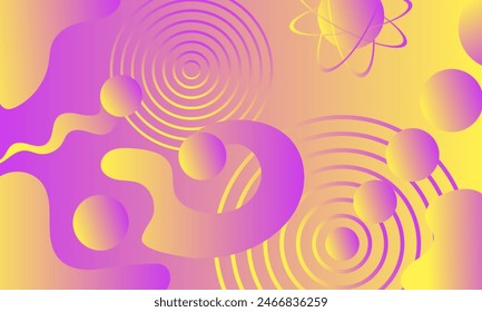 abstract background in purple and yellow colors showing the components of dynamics and movement Vector