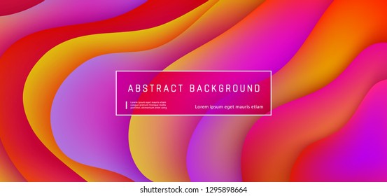 Abstract background with purple, yellow, red wave and liquid shapes composition. Gradient fluid abstract background template, vector illustration. Design presentation, poster, with space for text.