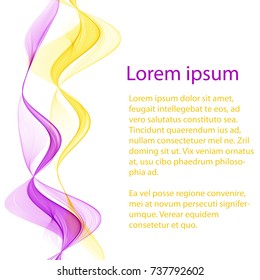 Abstract background with purple and yellow waves