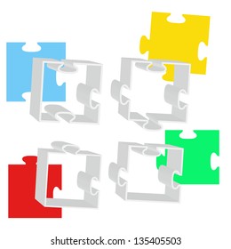 Abstract background with puzzle. Vector illustration.