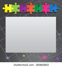 Abstract background with puzzles  and place for text.