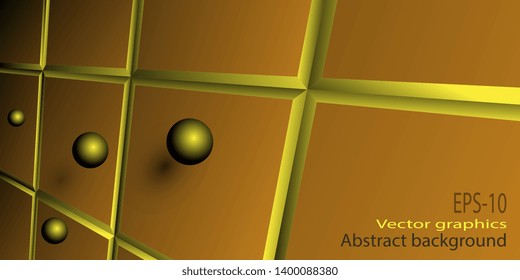 Abstract background. Background of quadrangles. Geometric shapes. Balloons. Flying balls. Business card. Banner. Faceted panels. Vector graphics