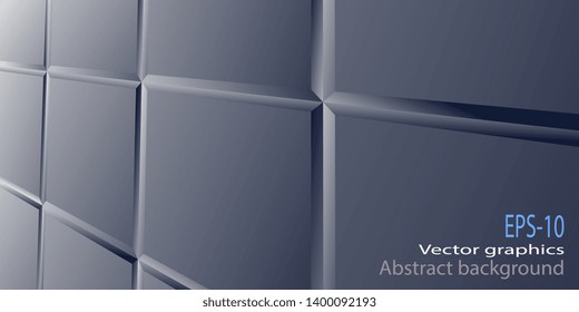Abstract background. Background of quadrangles. Geometric shapes. Business card. Banner. Faceted panels. Vector graphics