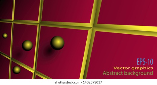 Abstract background. Background of quadrangles. Geometric shapes. Balloons. Flying balls. Business card. Banner. Faceted panels. Vector graphics