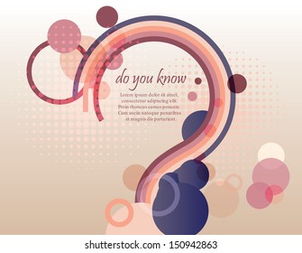 abstract background with a question mark and decorative elements