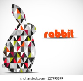 Abstract background with rabbit Easter background Vector illustration