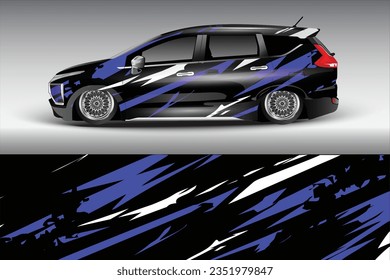 Gráfica de ajuste de coche de carreras de fondo para envolturas y pegatinas de vinilo vectorial