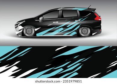 Abstract background racing car wrap graphic for vector vinyl wrap and stickers