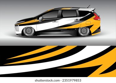 Gráfica de ajuste de coche de carreras de fondo para envolturas y pegatinas de vinilo vectorial