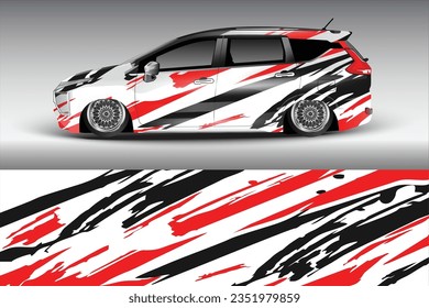 Abstract background racing car wrap graphic for vector vinyl wrap and stickers