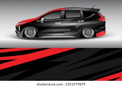 Abstract background racing car wrap graphic for vector vinyl wrap and stickers