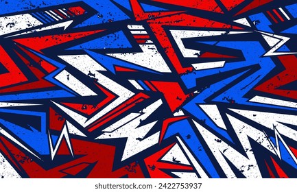 Abstract background racing geometric shapes. Vehicle wrap sticker design. Sports jersey design template