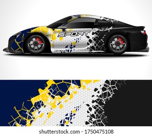 Abstract background for racing sport car wrap design and vehicle livery