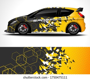 Abstract background for racing sport car wrap design and vehicle livery