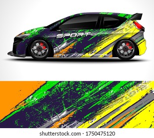 Abstract background for racing sport car wrap design and vehicle livery