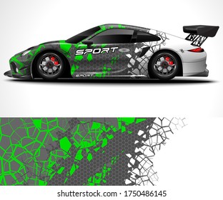 Abstract background for racing sport car wrap design and vehicle livery