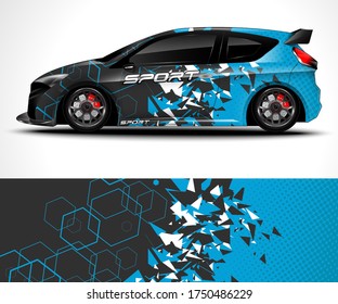 Abstract background for racing sport car wrap design and vehicle livery, World rally car
