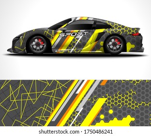 Abstract background for racing sport car wrap design and vehicle livery