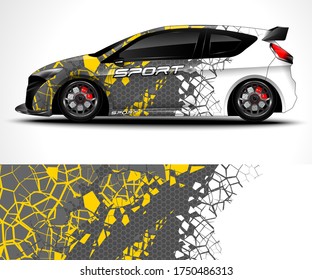 Abstract background for racing sport car wrap design and vehicle livery, World rally car