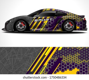 Abstract background for racing sport car wrap design and vehicle livery