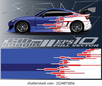 Abstract Background Racing Sport Car For Wrap Decal Sticker Design And Vehicle Livery