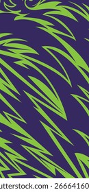 Abstract background racing style. Zigzag purple and neon green shapes. Lightning and flame abstract colorful banner