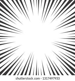 Abstract background with radial lines. Monochrome burst background.