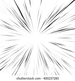 Abstract background with radial lines. Monochrome burst background.