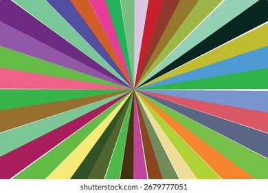 Abstract background with radiating multicolored stripes emanating from a central point. Abstract Background with Geometric Shapes in Pink Green and White Colors