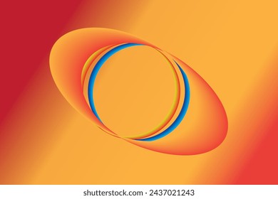abstract background of radiating orange blue red circles