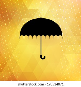 Abstract background with rain pattern and umbrella symbol. And also includes EPS 10 vector