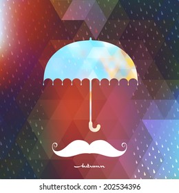 Abstract background with rain pattern and umbrella symbol. And also includes EPS 10 vector