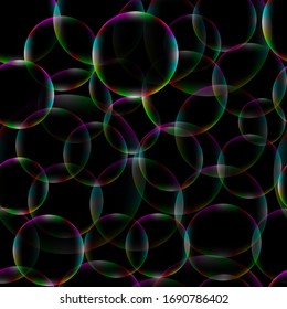 Abstract background with rainbow bubbles