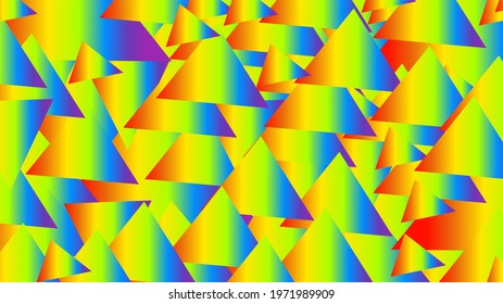 Abstract background with rainbow color, triangular pattern