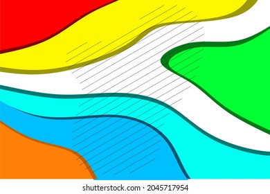 Abstract background with rainbow colored and 3D curved line style