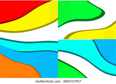 Abstract background with rainbow colored and 3D curved line style